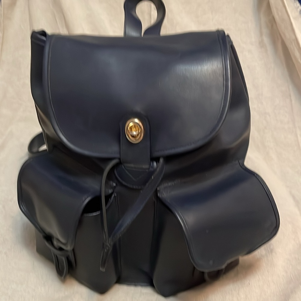 Coach backpack leather bluish black